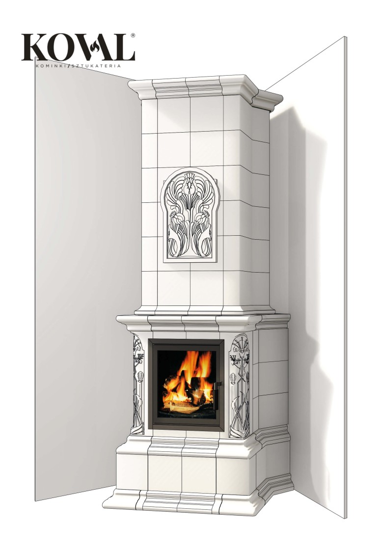 Piec_Komorow__zielone_kafle