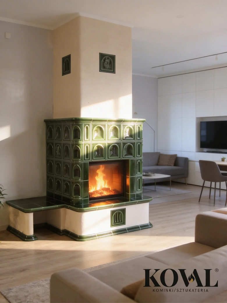 kominek-kaflowy-zielony-klasyczny-narozny-z-lawka-salon