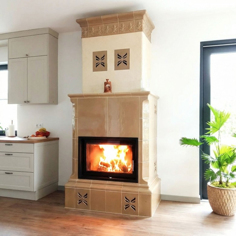 kominek ecru kaflowy wkład kominkowy defro koval kominki  toruń bydgoszcz kujawsko pomorskie 1