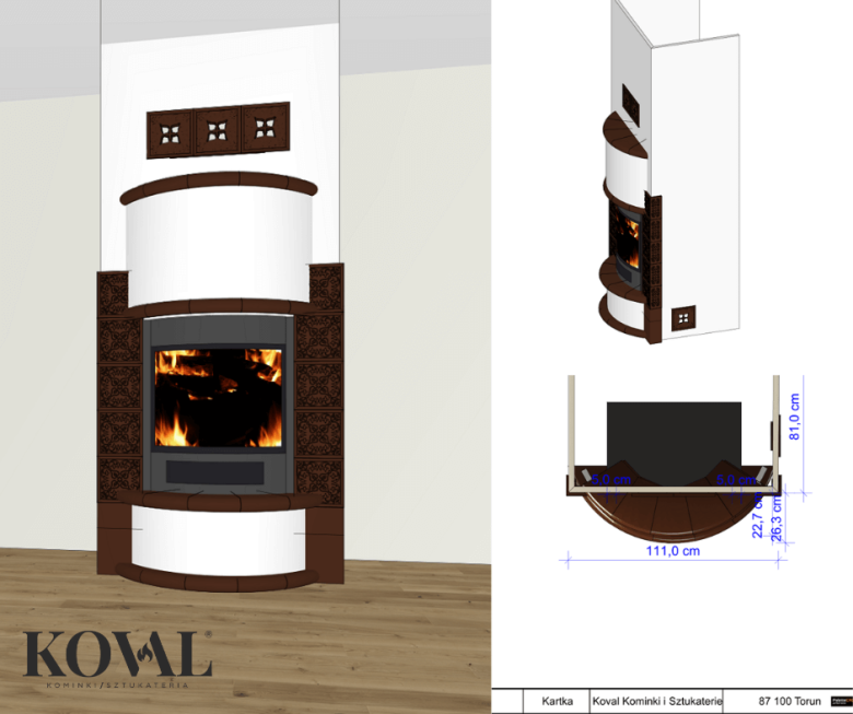 projekt-kominek-kaflowy-nowoczesny-brazowy-torun
