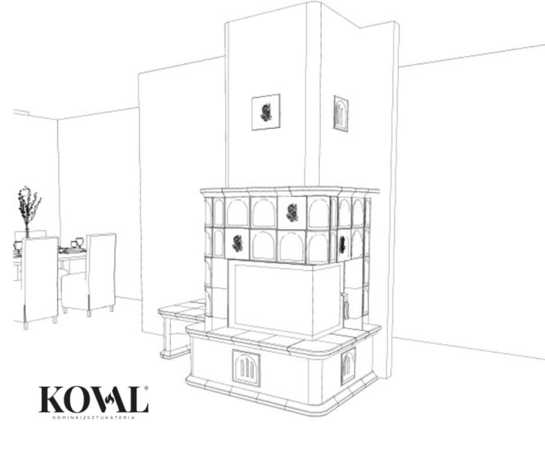 projekt-kominek-kaflowy-zielony-klasyczny-torun