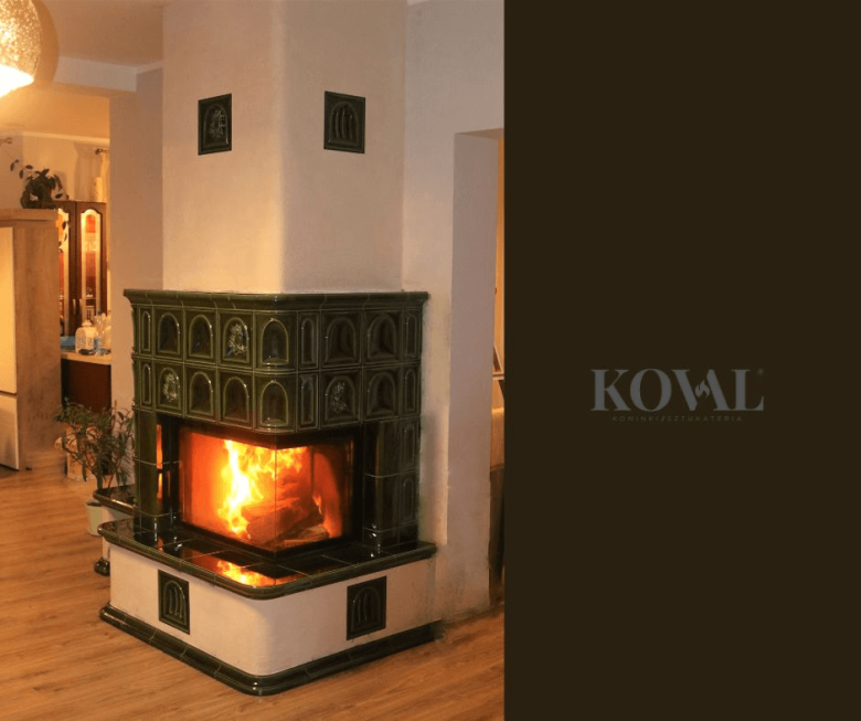 realizacja-kominek-kaflowy-zielony-z-ogniem-bydgoszcz