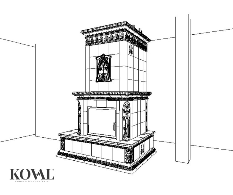 projekt-kominek-kaflowy-klasyczny-zdobiony-torun